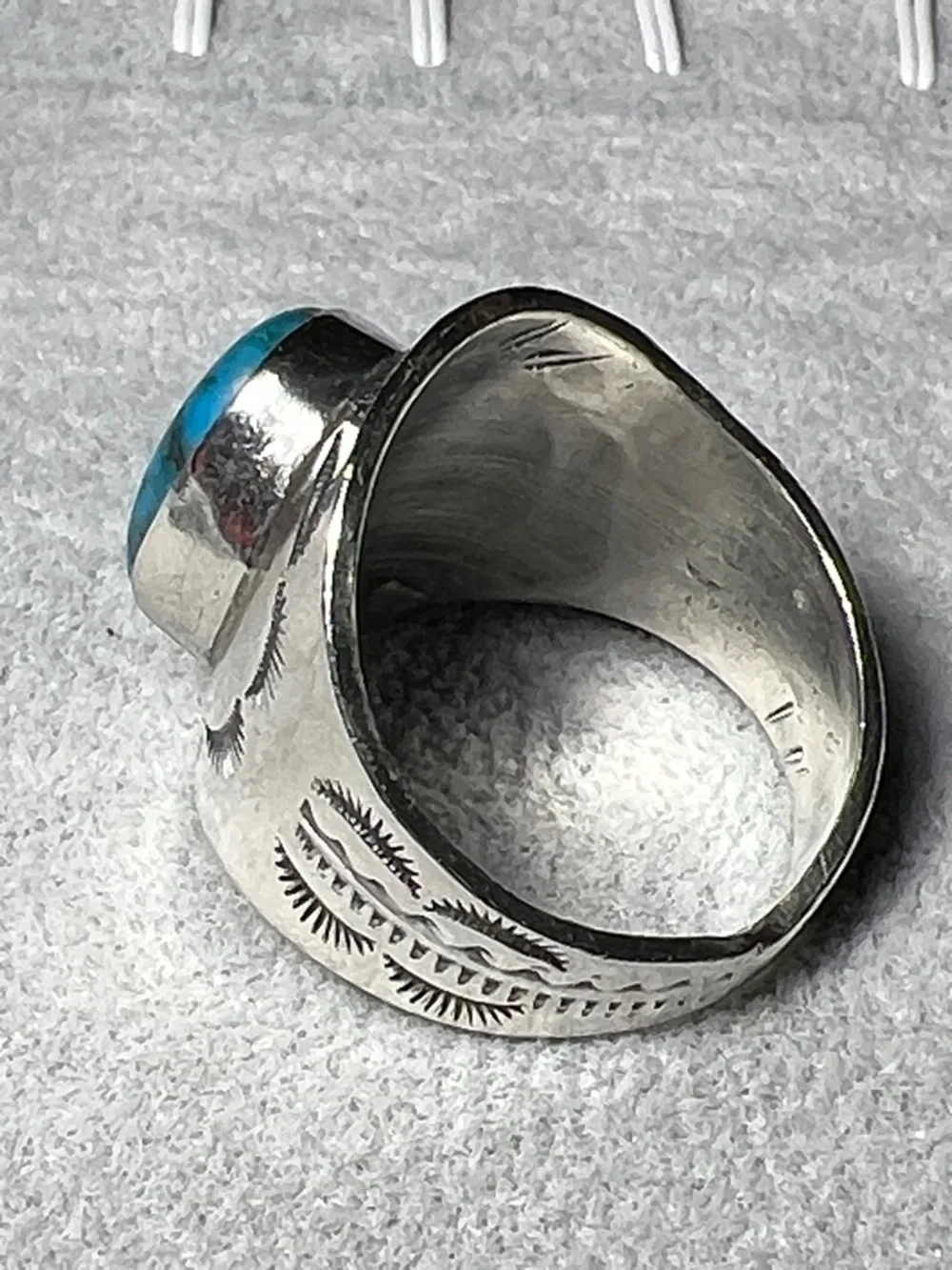 Native American Sterling Silver Ring 14 Turquoise Stone Western Southwestern